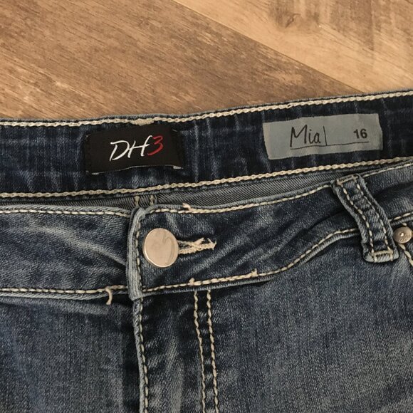 DH3 Mia Light Blue Denim Mid Rise Jeans For Women 16 - Picture 4 of 10